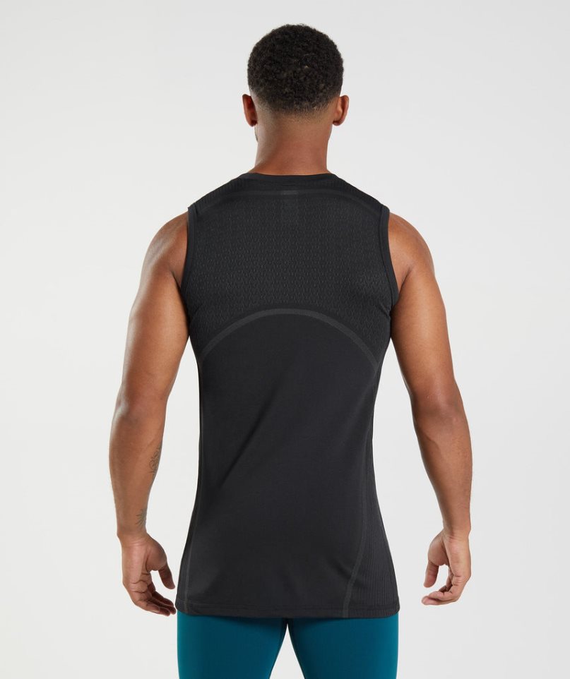 Men's Gymshark 315 Seamless Tanks Black | NZ 4SBTIF